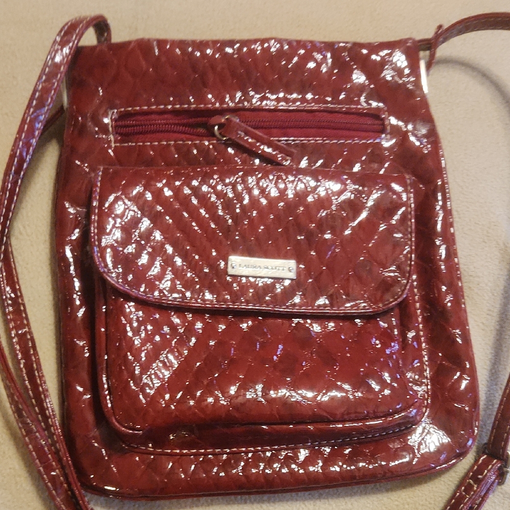 Laura Scott Shiny Red Crossbody Bag